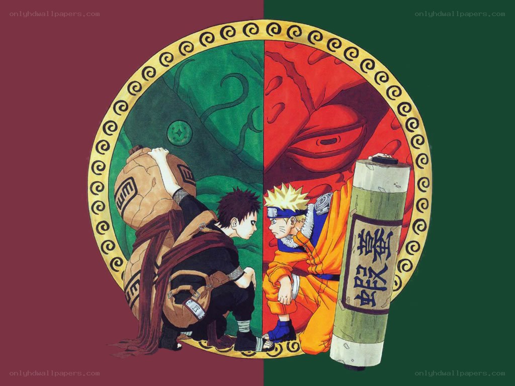 Naruto and Gaara in a circle