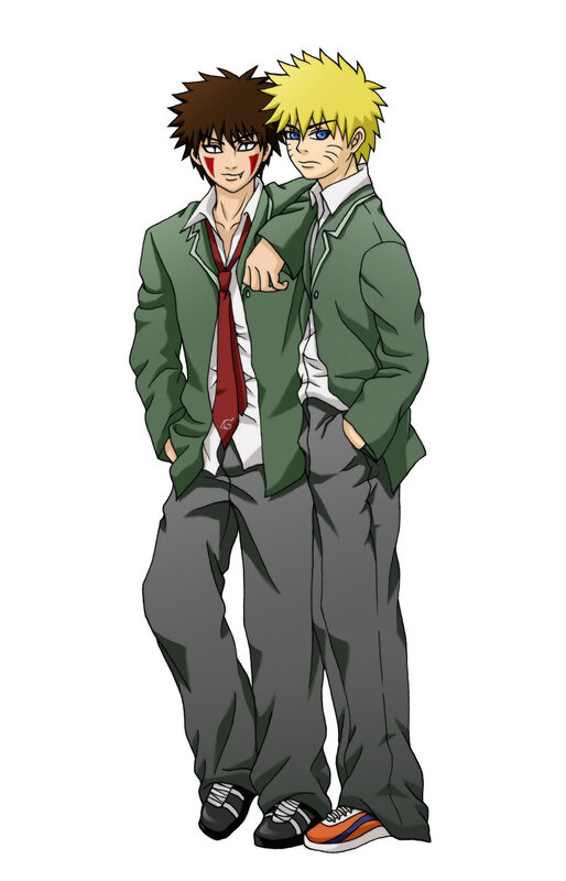 Naruto and Gaara standing together