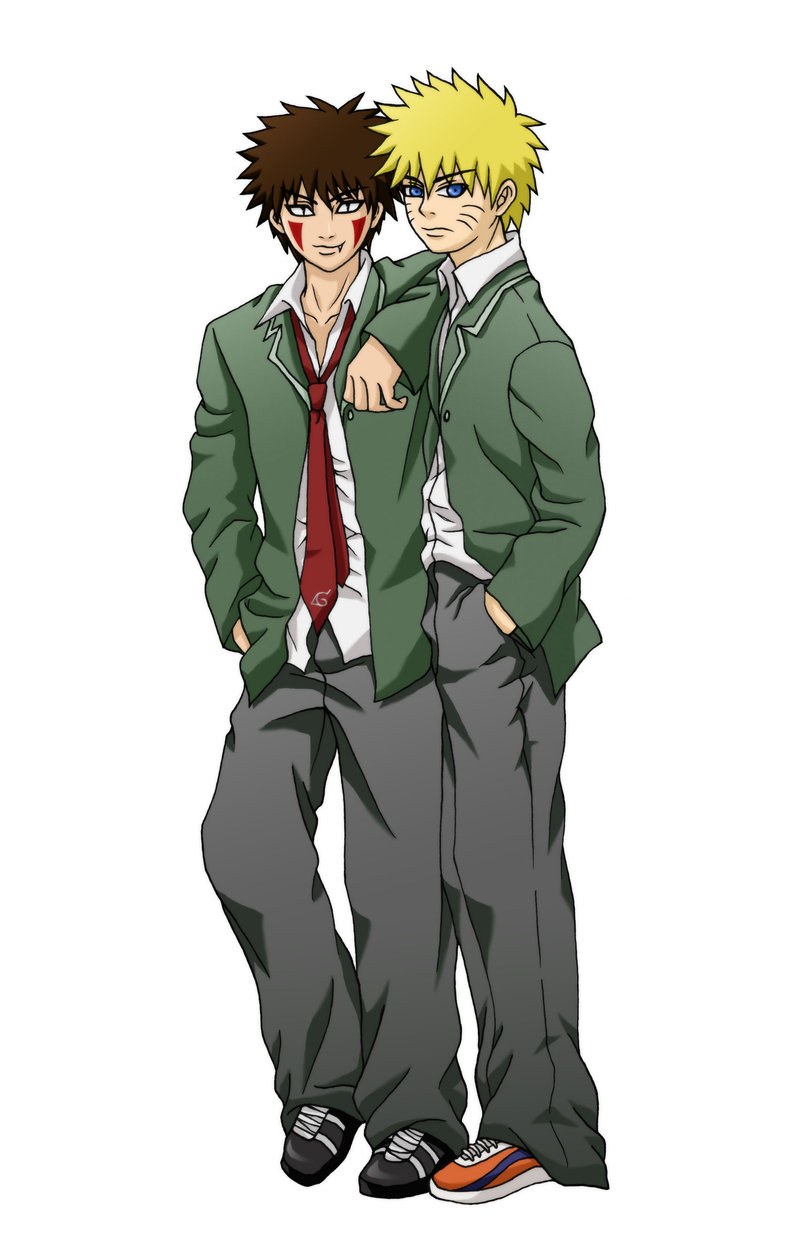 Naruto and Gaara standing together