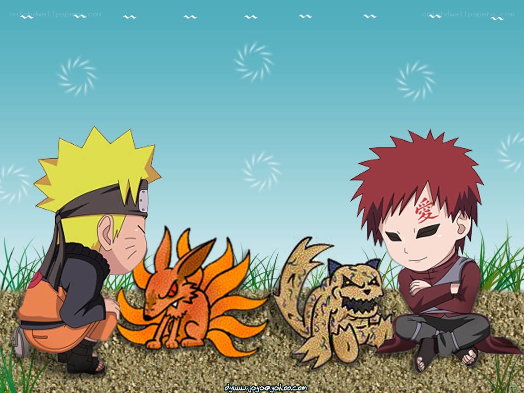 Naruto and Gaara with their tailed beasts