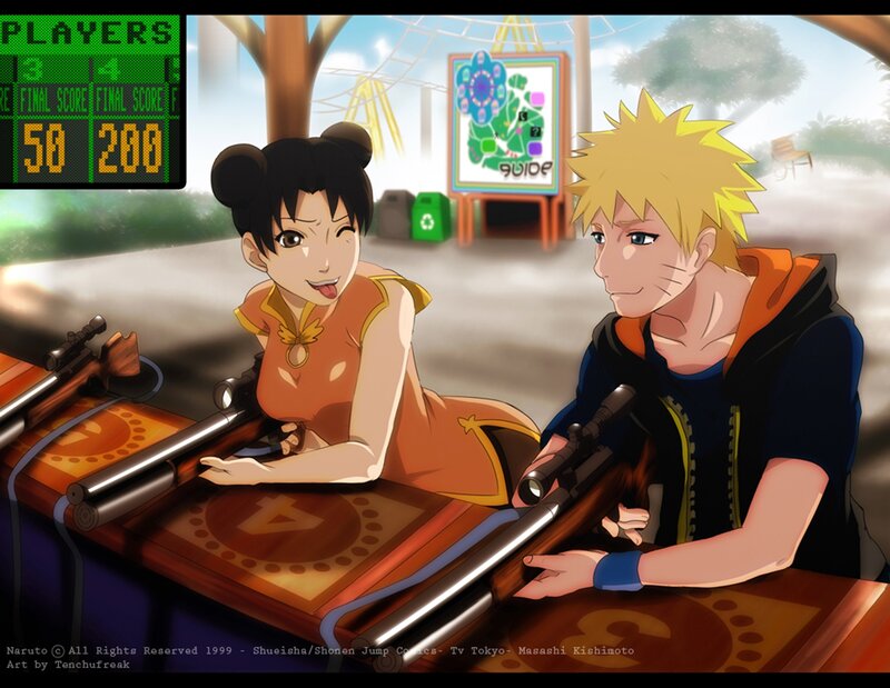 Naruto and Hinata at Shooting Game