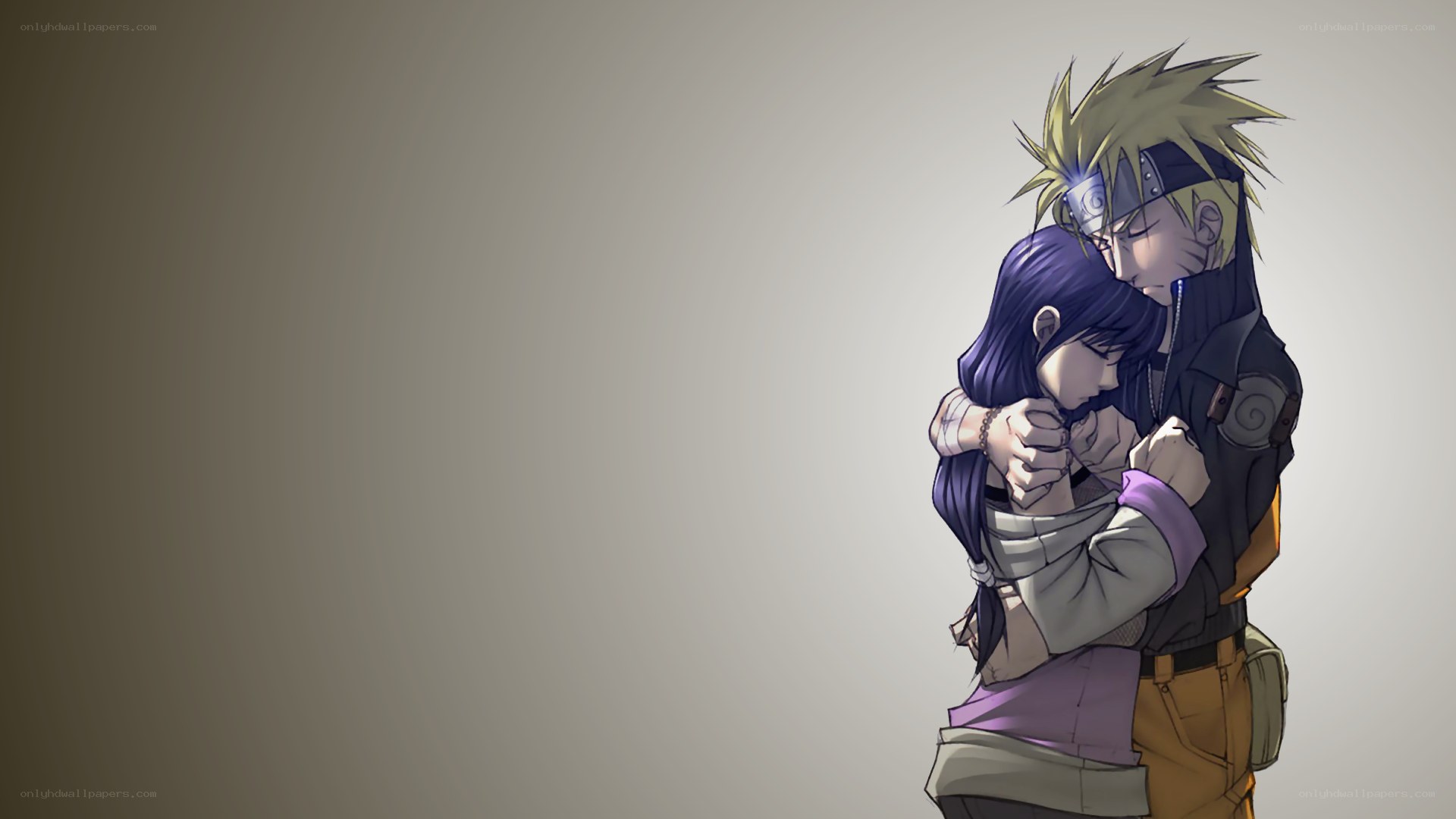 Naruto and Hinata embrace