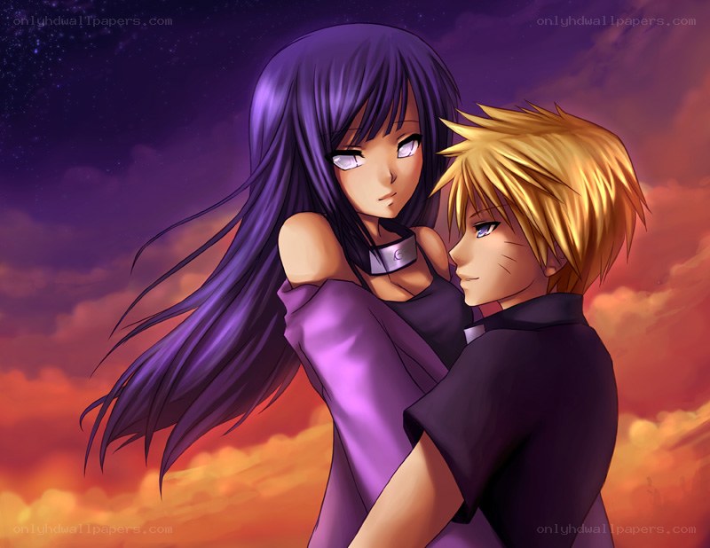 Naruto and Hinata embrace