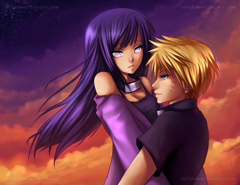 Naruto and Hinata embrace