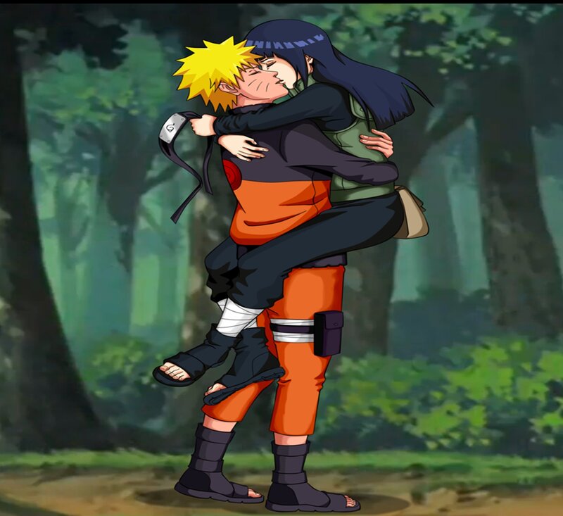 Naruto and Hinata Hugging — Green