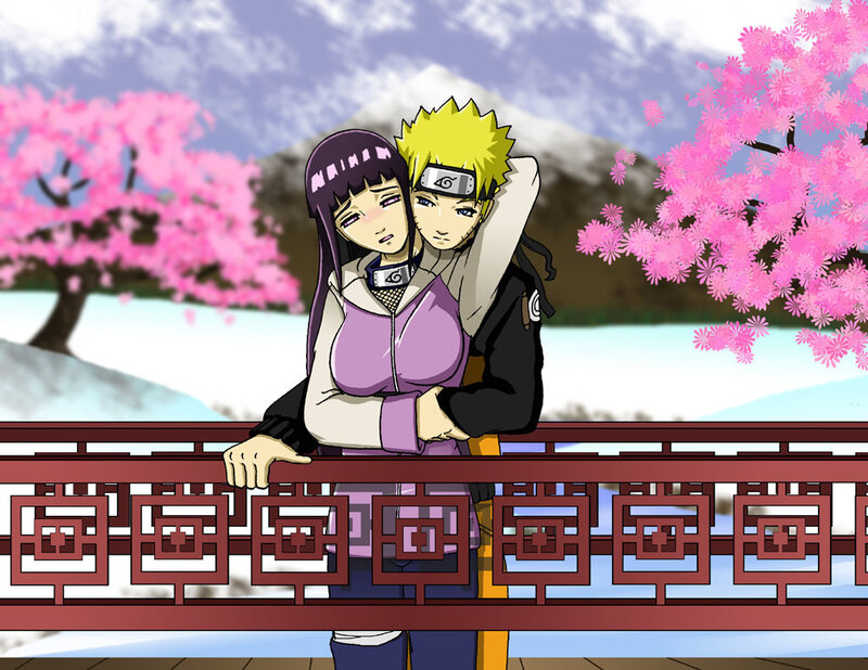 Naruto and Hinata Hugging — Pink