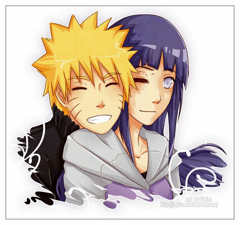 Naruto and Hinata Hugging — Yellow, Affectionate