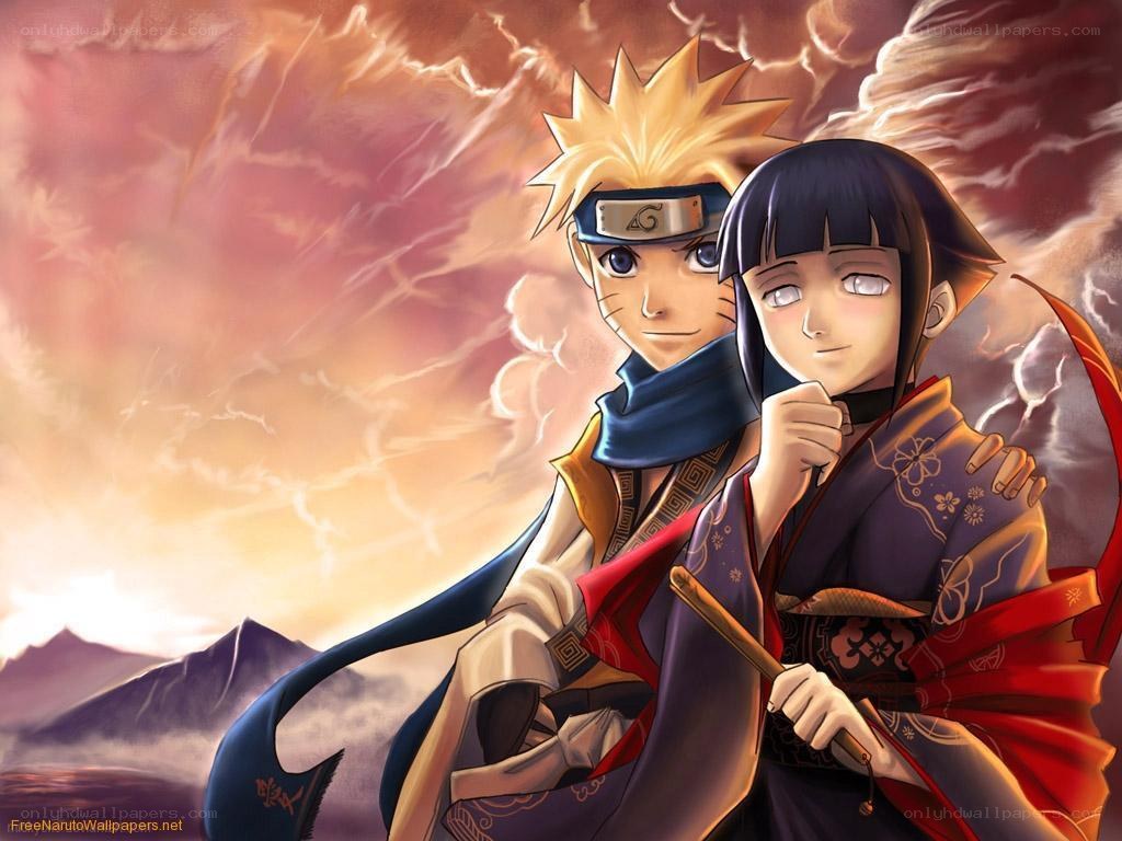 Naruto and Hinata in a dramatic scene