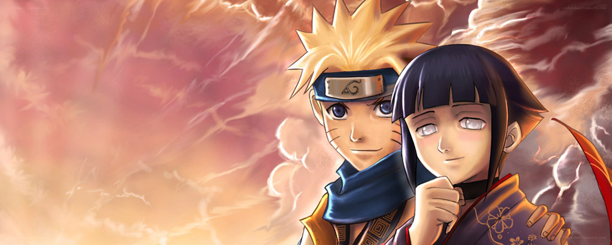 Naruto and Hinata in a dramatic scene