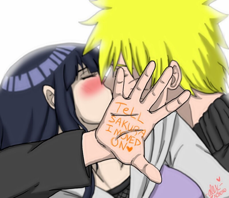 Naruto and Hinata Kissing — Yellow