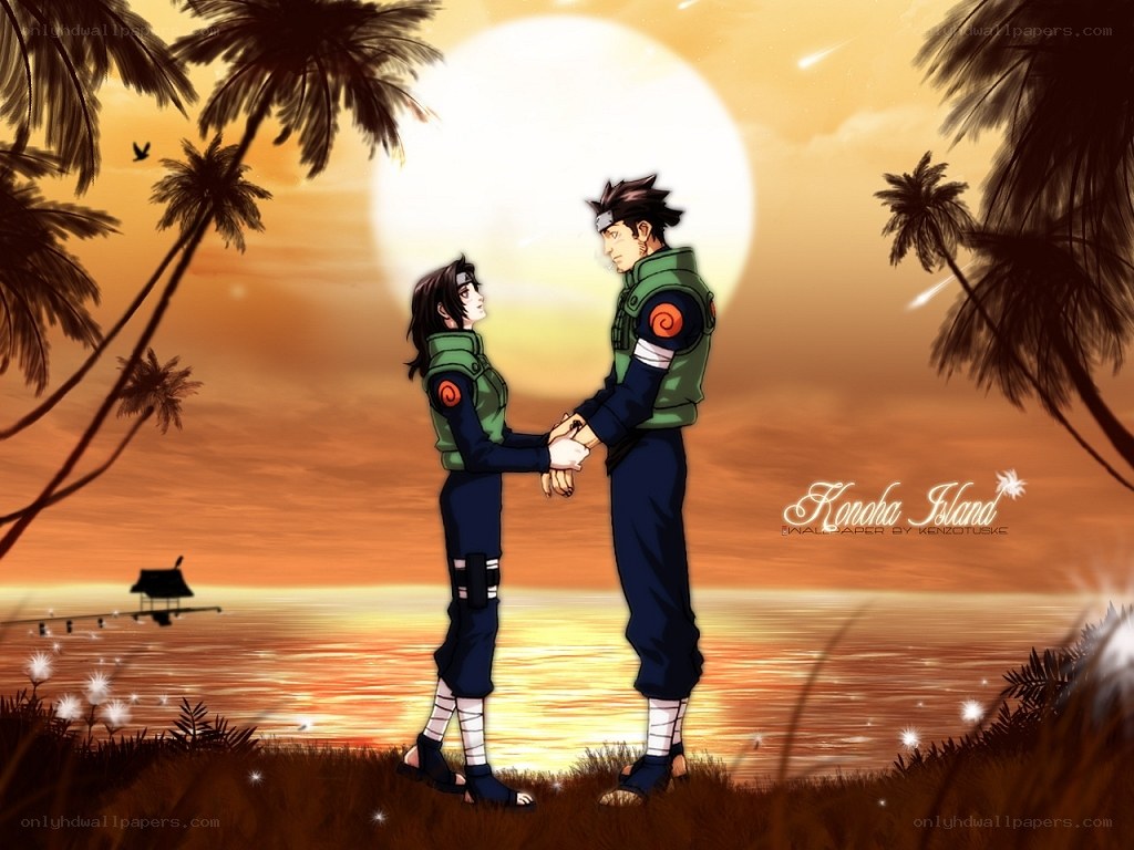 Naruto and Hinata on Konoha Island