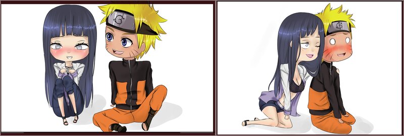 Naruto and Hinata Sitting — Orange