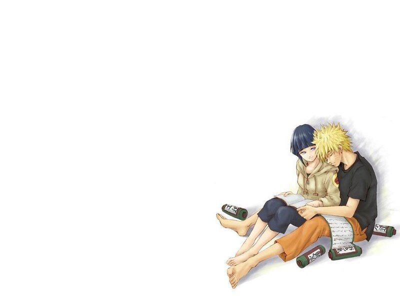 Naruto and Hinata sitting together