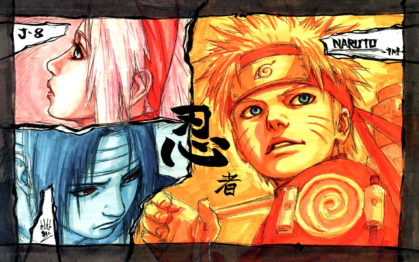 Naruto and J-8 characters