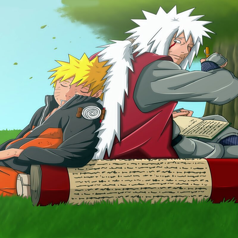 Naruto and Jiraiya Resting — Green