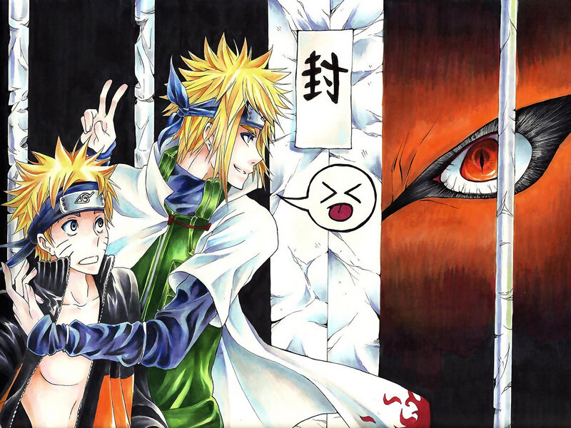 Naruto and Jiraiya with Nine-Tails