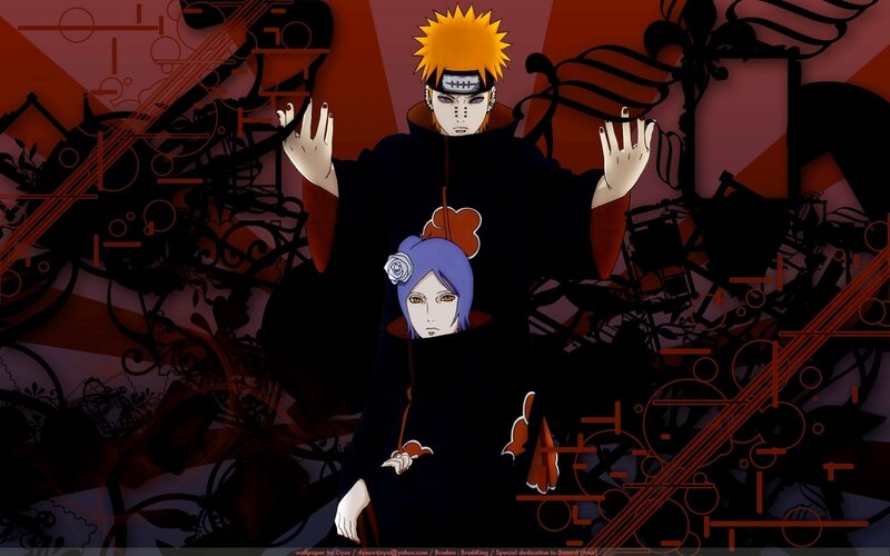 Naruto and Konan in Akatsuki