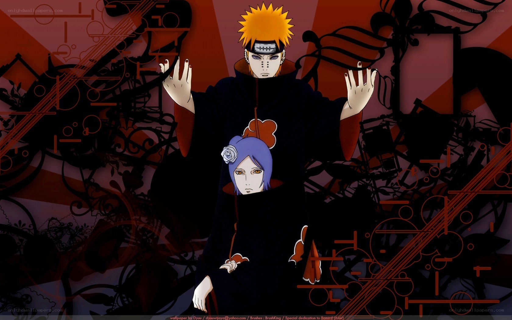 Naruto and Konan in Akatsuki