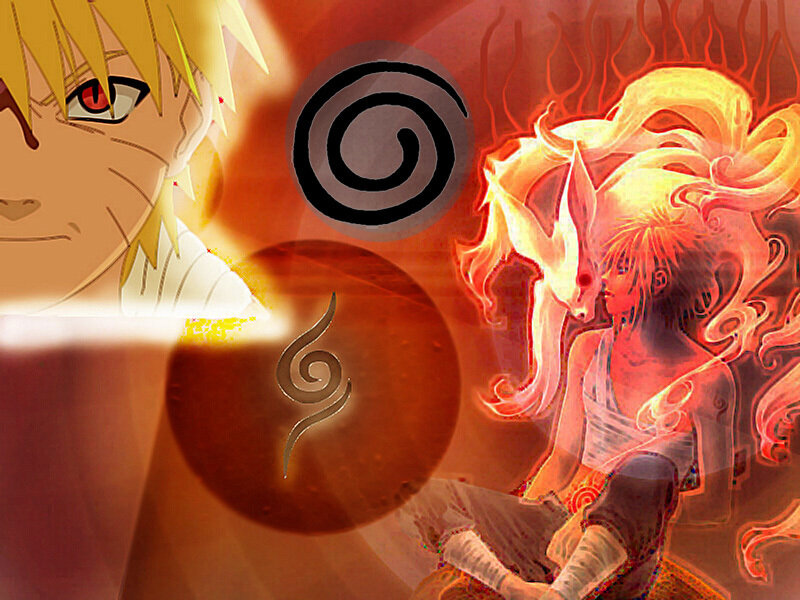 Naruto and Kurama artwork