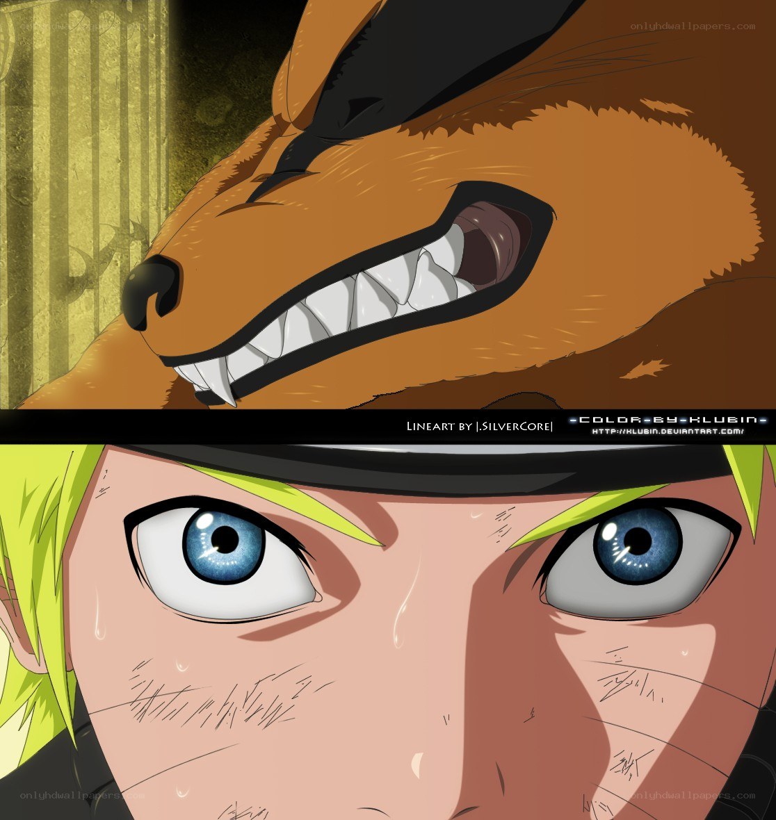 Naruto and Kurama close-up