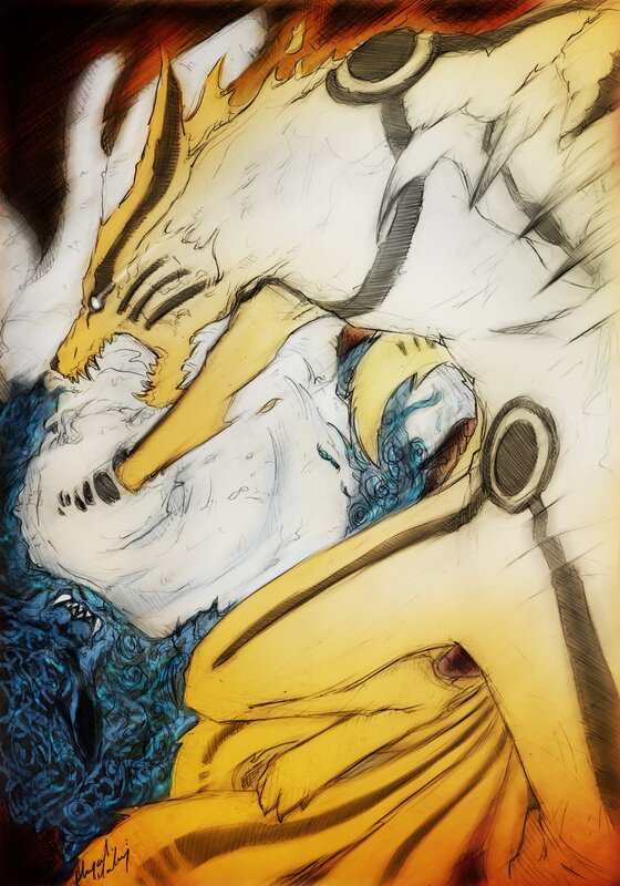 Naruto and Kurama in a dream