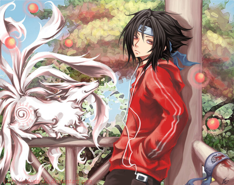 Naruto and Kurama in a peaceful moment