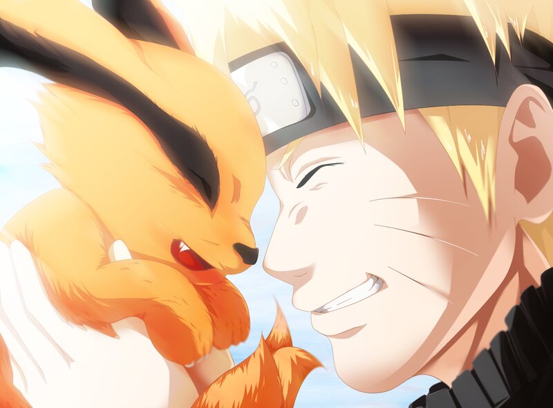 Naruto and Kurama — Yellow, Affectionate