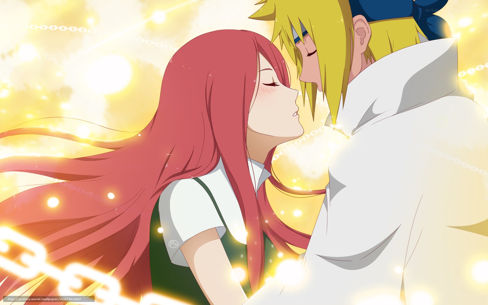 Naruto and Kushina embrace