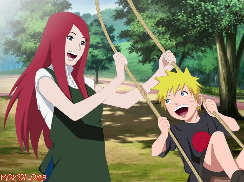 Naruto and Kushina on a Swing — Green
