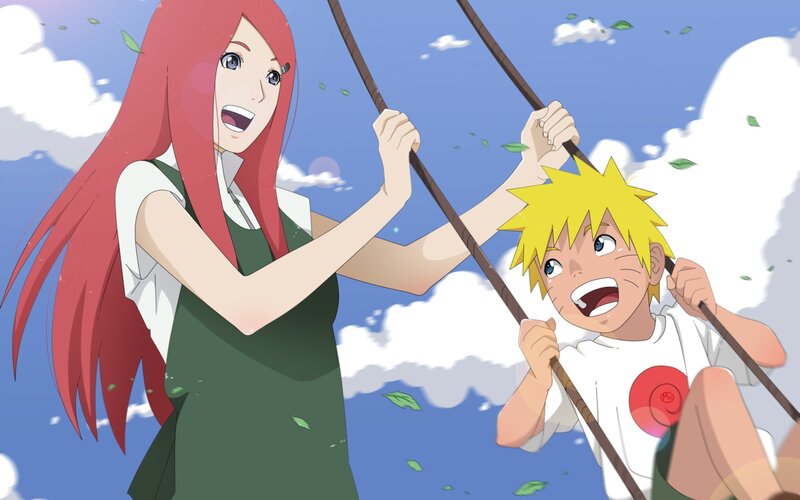 Naruto and Kushina on Swing