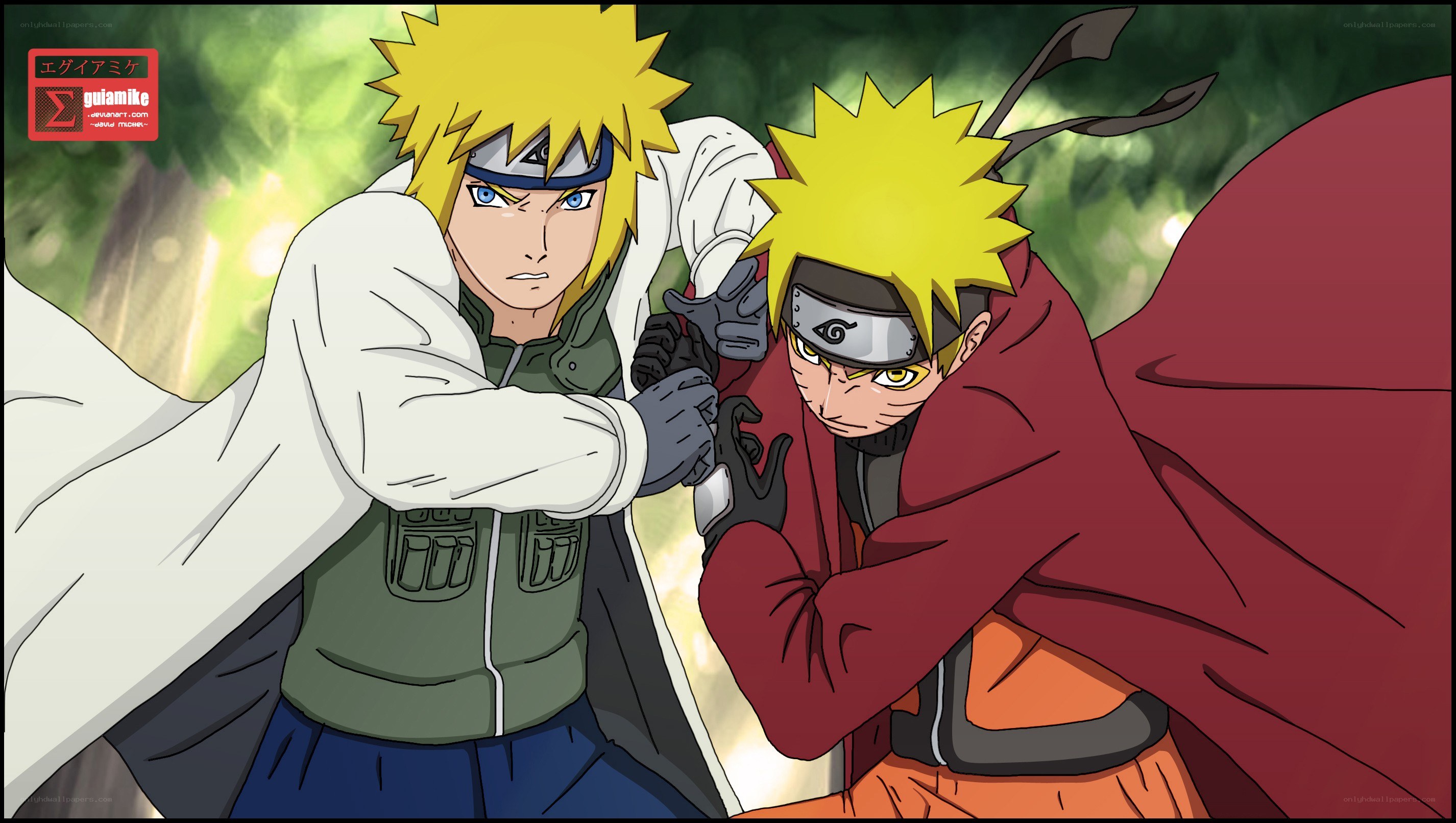 Naruto and Minato in combat