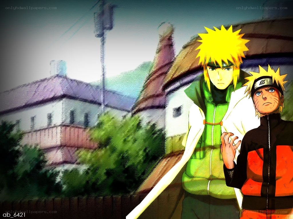 Naruto and Minato in Konoha