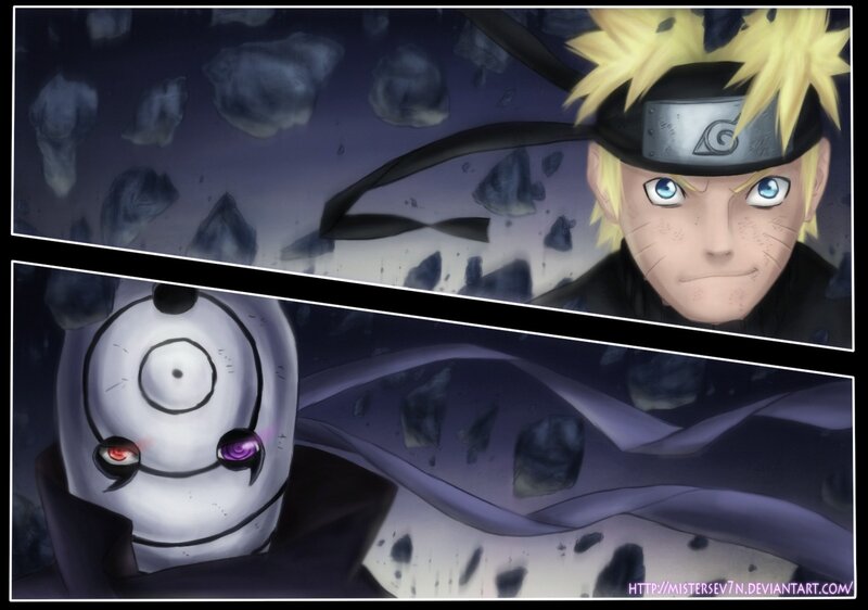 Naruto and Pain — Black, Dramatic, Night
