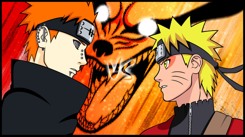 Naruto and Pain Facing Off