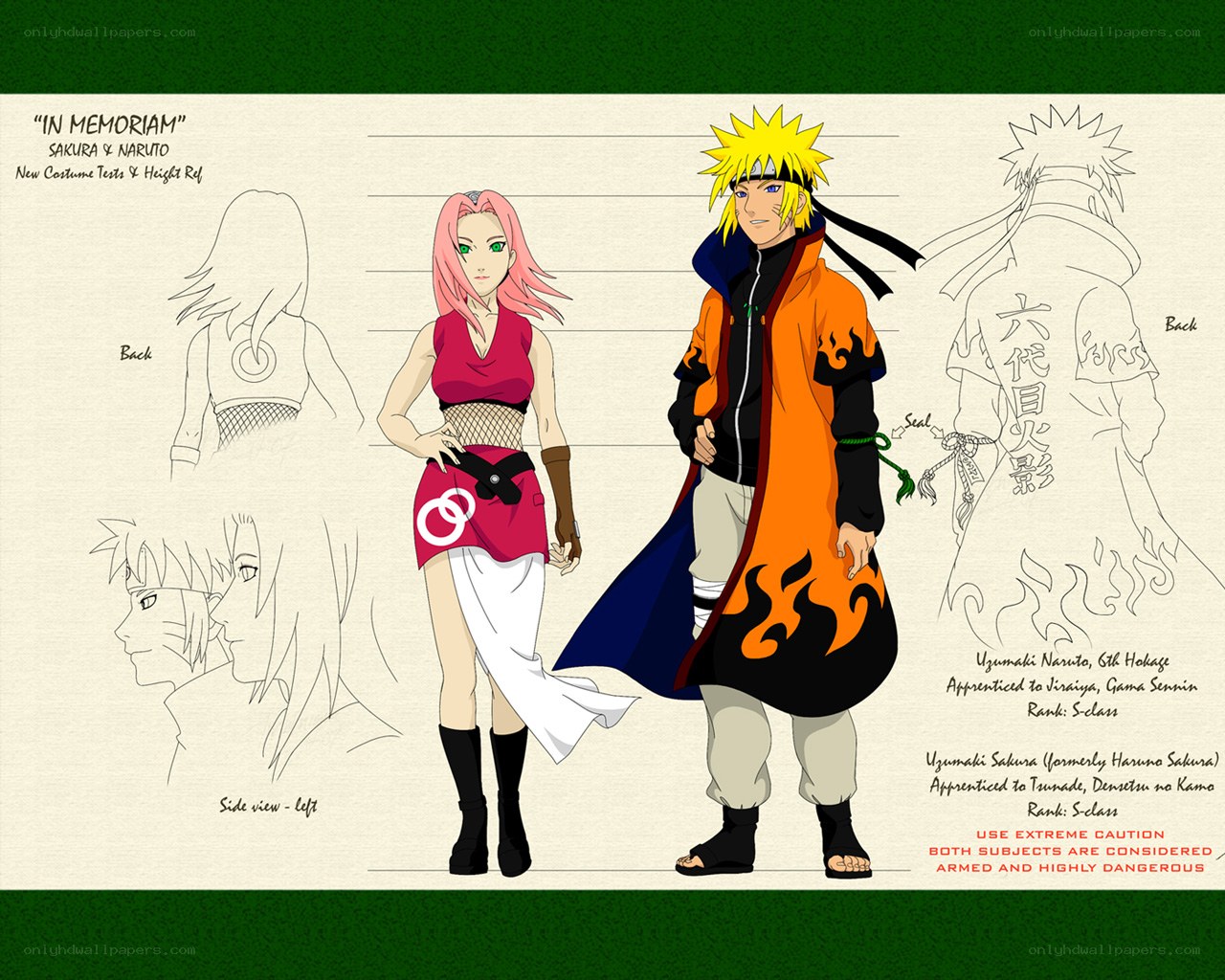 Naruto and Sakura character design