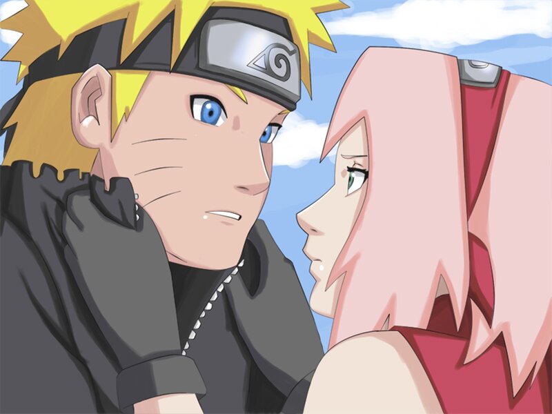 Naruto and Sakura Facing