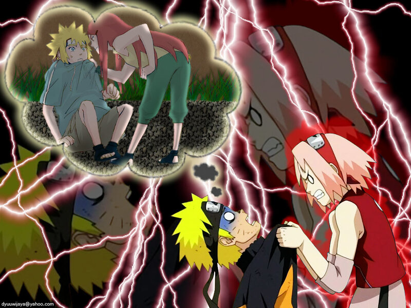 Naruto and Sakura Fighting