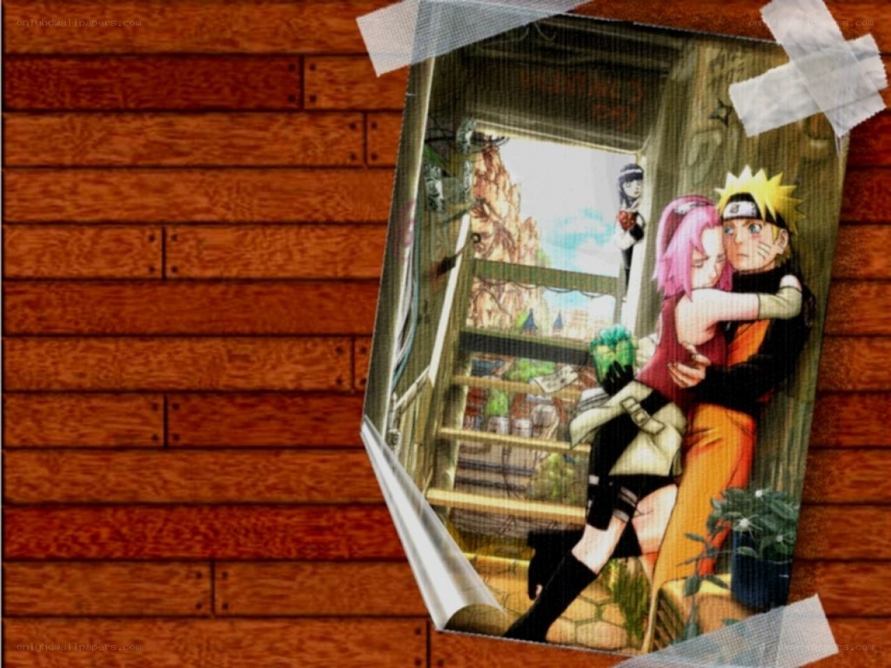Naruto and Sakura hugging