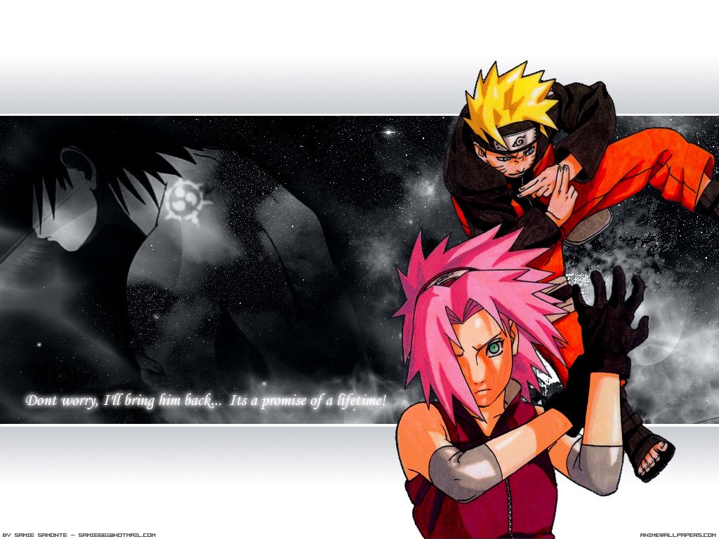 Naruto and Sakura in action