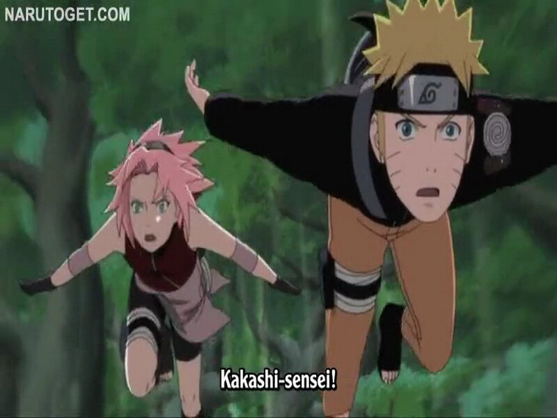 Naruto and Sakura in forest