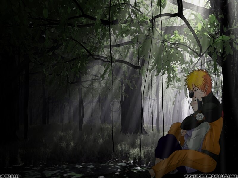 Naruto and Sakura in the forest