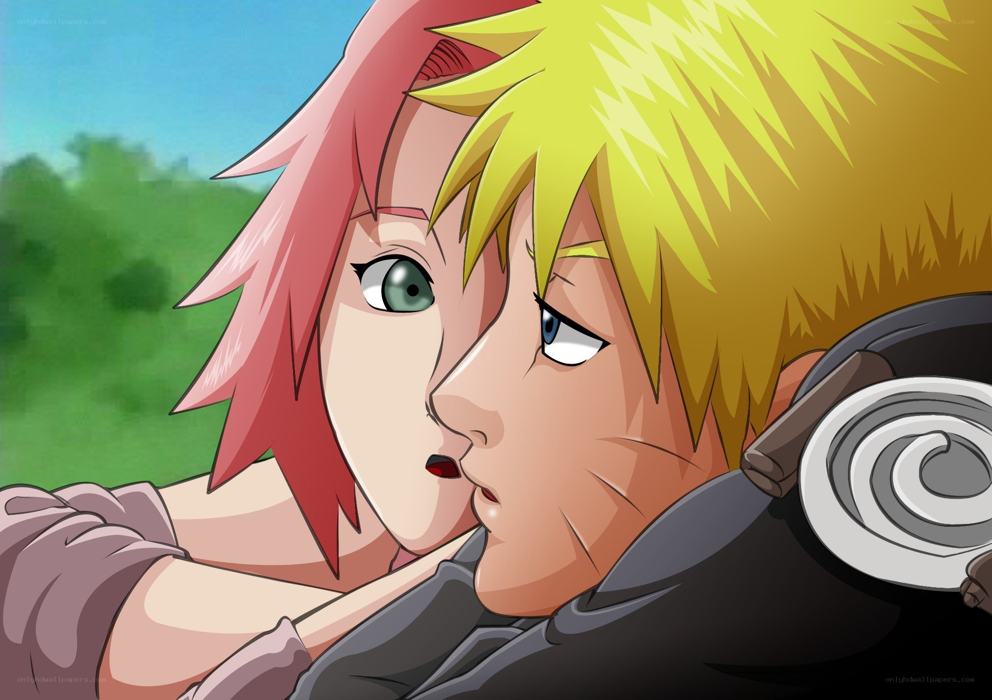Naruto and Sakura kiss
