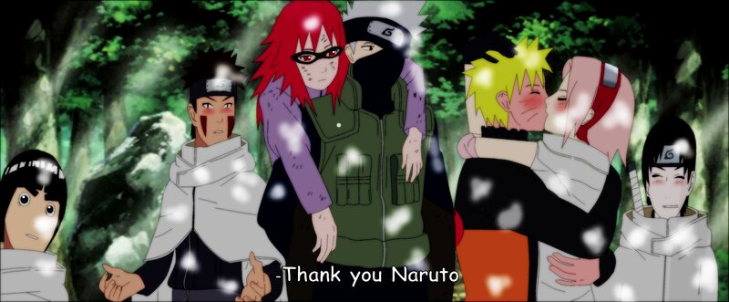Naruto and Sakura Kissing — Green
