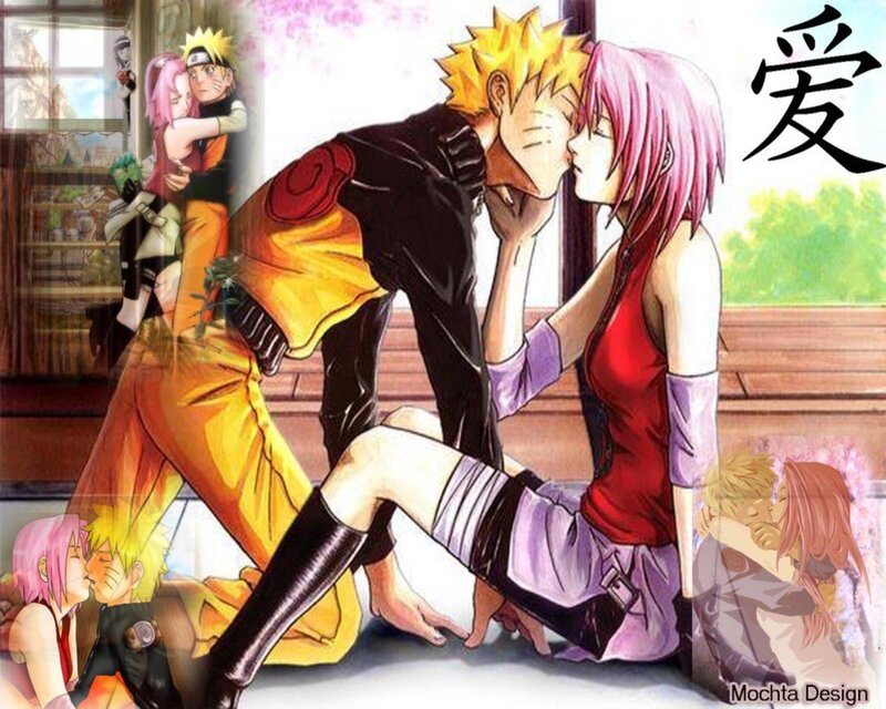 Naruto and Sakura Kissing — Pink, Romantic