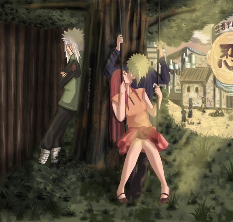Naruto and Sakura on Swing