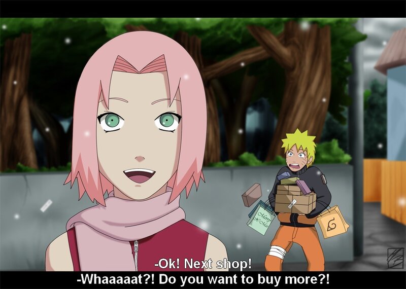 Naruto and Sakura shopping