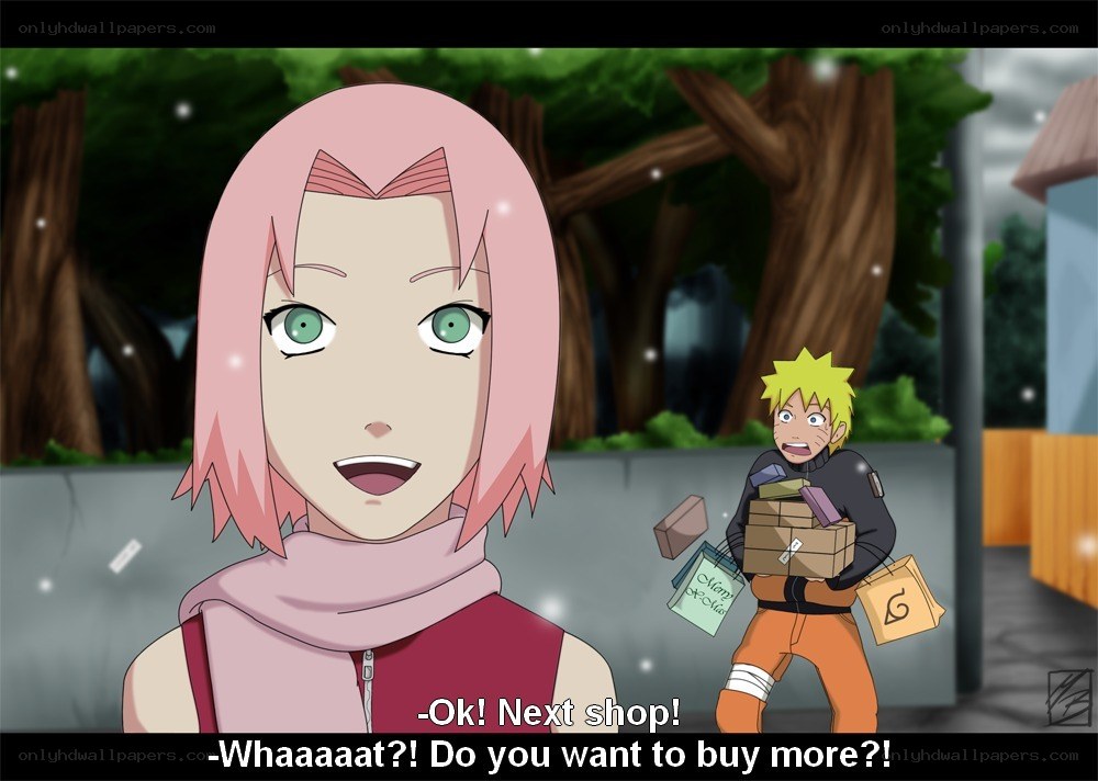 Naruto and Sakura shopping