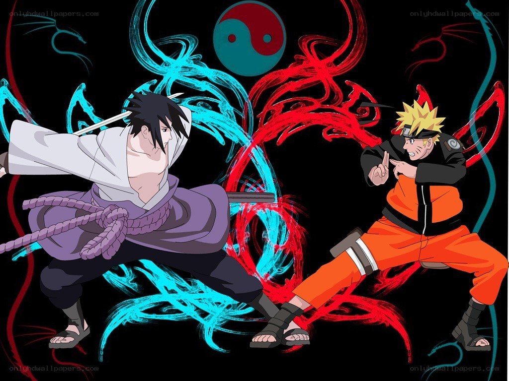 Naruto and Sasuke battle