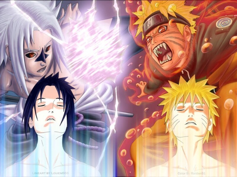 Naruto and Sasuke Battle — Yellow