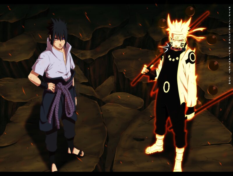 Naruto and Sasuke — Black, Dramatic, Anime